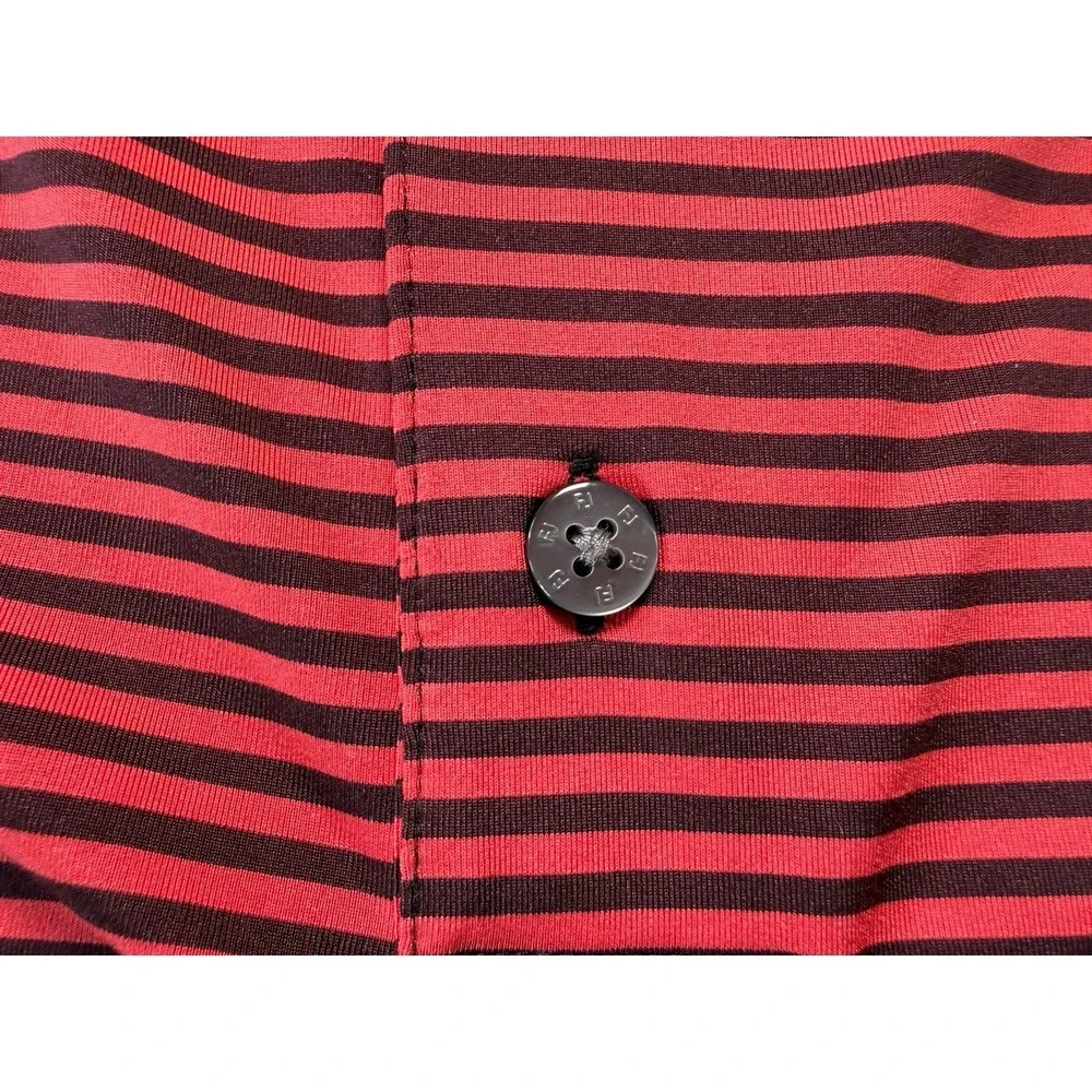 FootJoy ProDry Lisle Pine Valley Red Striped Performance Golf Polo XL - Picture 7 of 13
